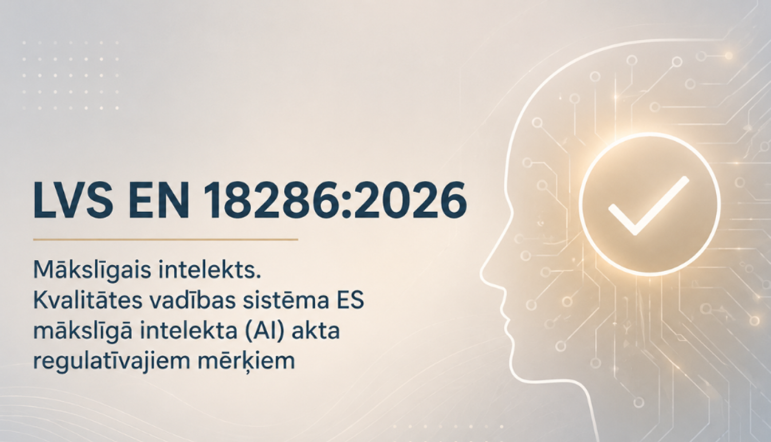 Lapajā pusē ir cilvēka galvas siluets, kreisajā - standarta nosaukums, pasteļtoņi 