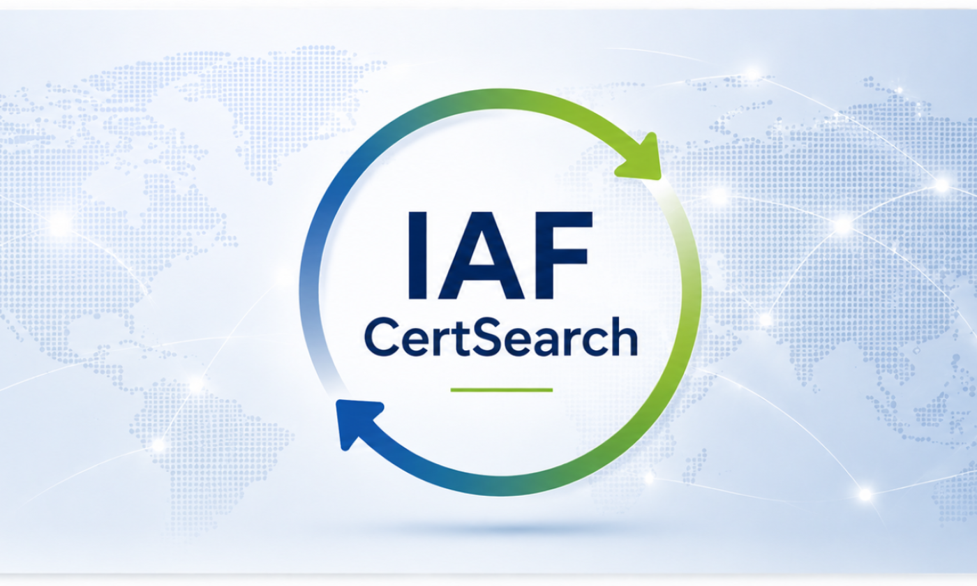 Gaiši zils fons ar IAF Certsearch nosaukumu