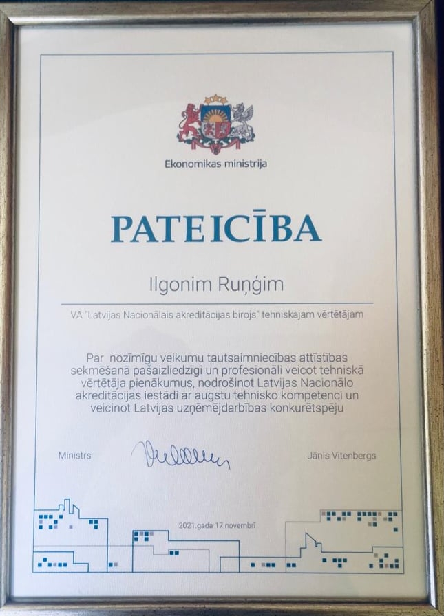 Pateicība Ilgonim Ruņģim