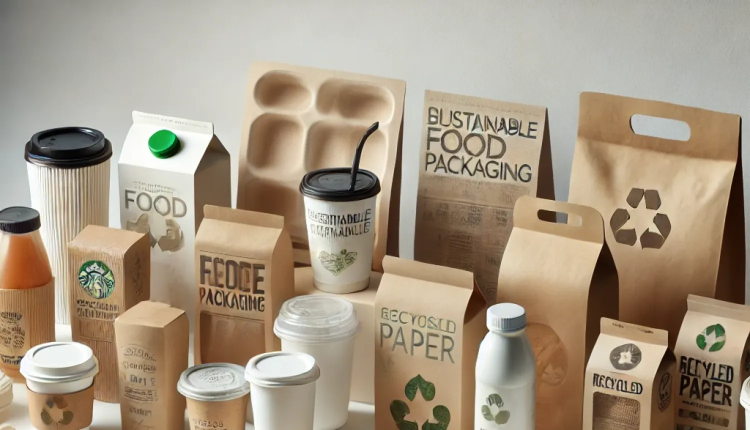 dažādi brūni, ilgstpējīgi iepakojumi