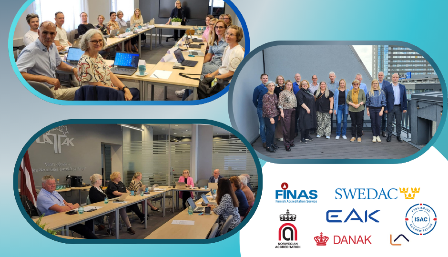 3 fotogrāfijas ar daudz cilvēkiem sanāksmēs Nordic Baltic valstīm