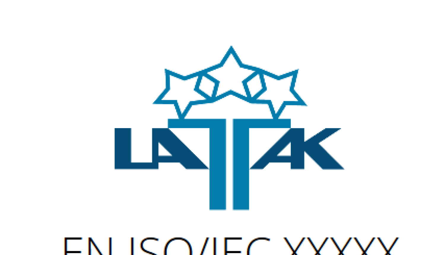 Akreditācijas zīmes jauno noteikumu piemērs LATAK logo ar standarta burtiem un piemēru, kā ir izvietota ANI reģistrēšanas informācija