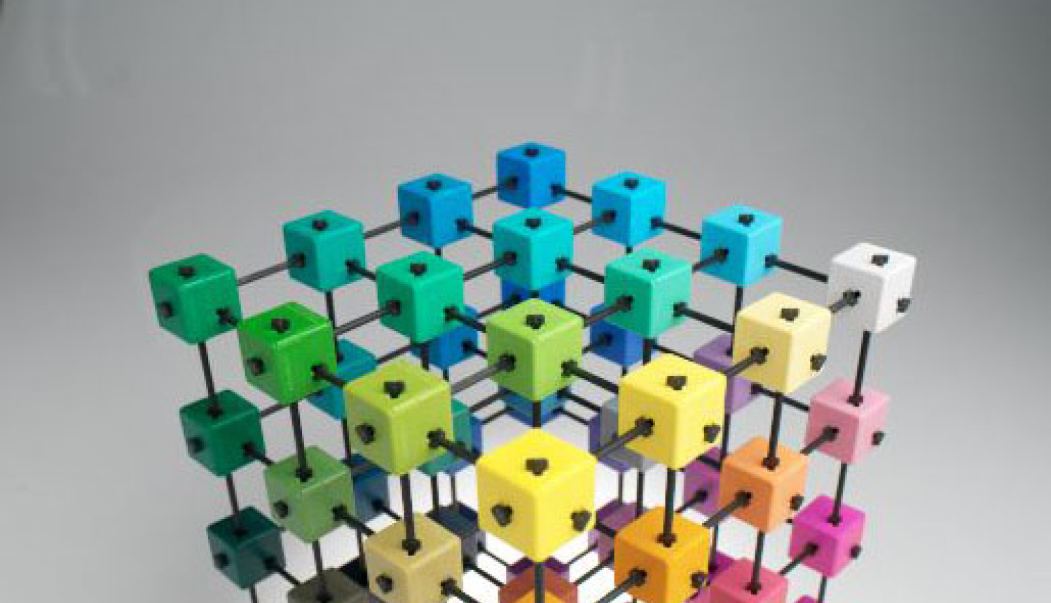 kubs dažādās krāsās, 3 D variantā