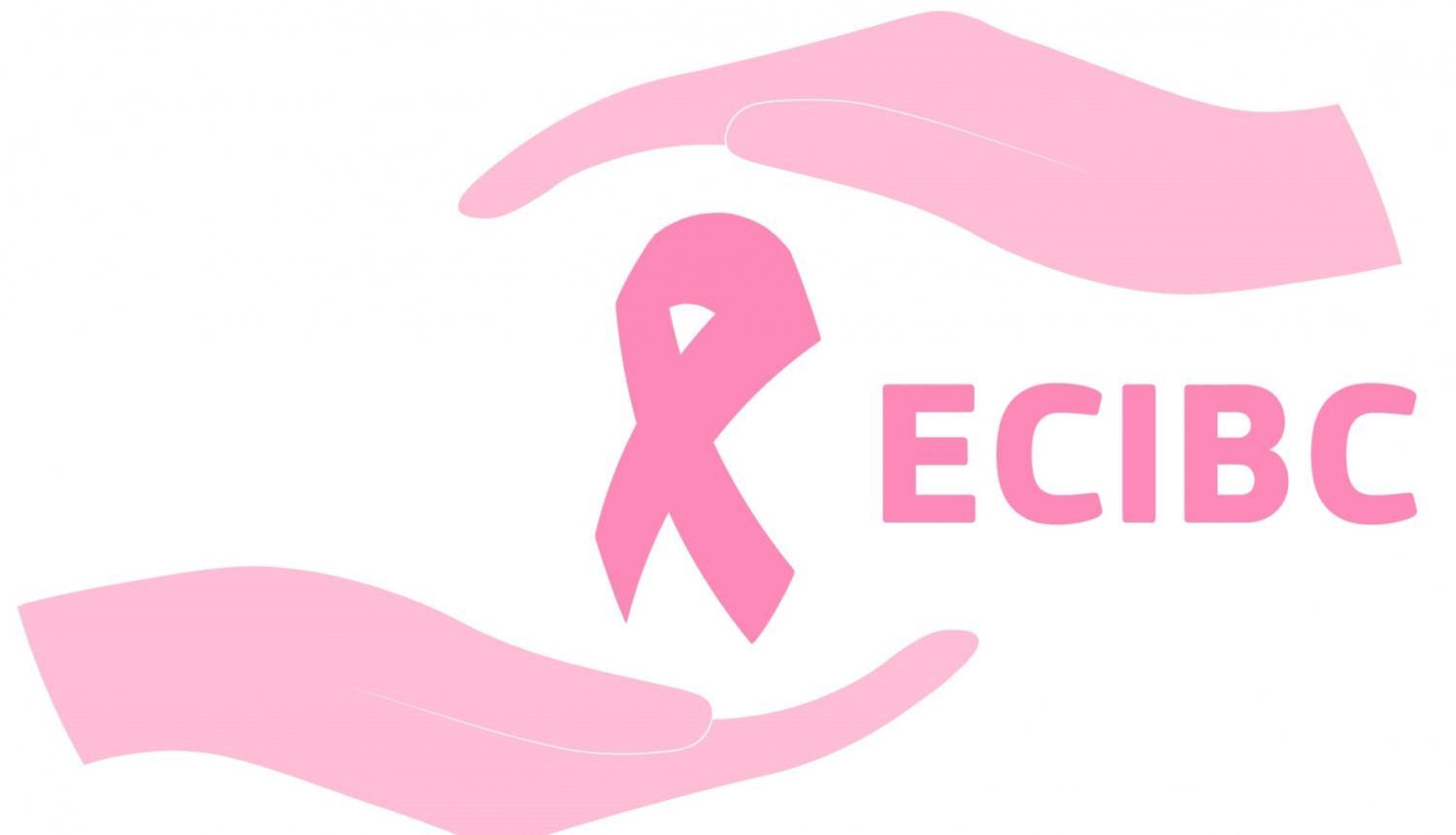 Divas rokas un krūts vēža simbols rozā lentīte