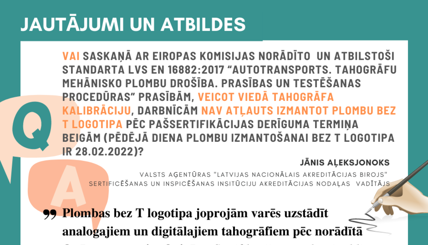 jautajums atbilde roka ar zīmuli 